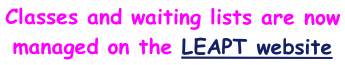Classes and waiting lists are now managed on the LEAPT website